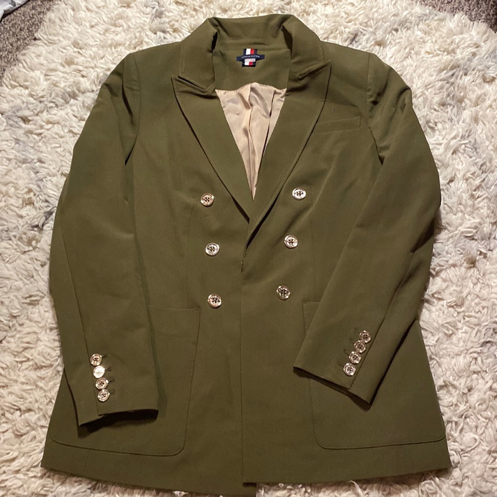 TOMMY HILFIGER ARMY GREEN SUIT JACKET SIZE 16